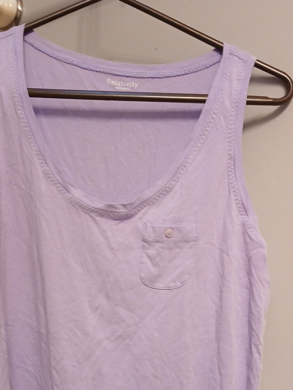 Relativity Lavender Scoop Pocket Tank Top